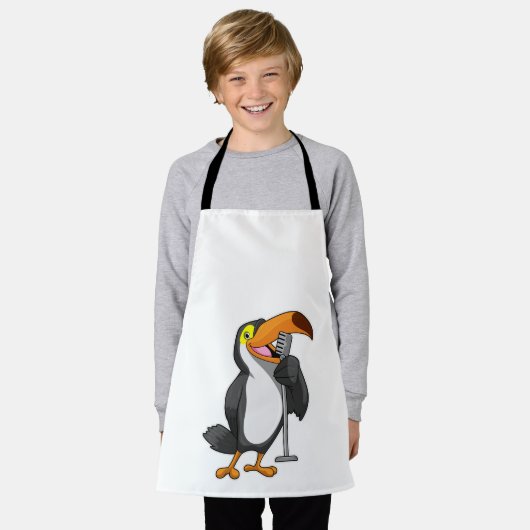 Toucan bei Musik mit Mikrofon Schürze (Getragen)