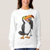 Toucan bei Musik mit Mikrofon Sweatshirt (Vorderseite)