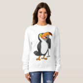 Toucan bei Musik mit Mikrofon Sweatshirt (Vorne ganz)