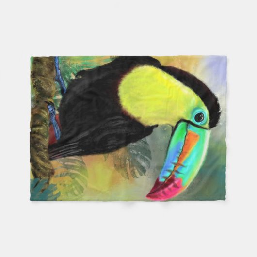 Toucan Bird Baby Fleece Blanket (Vorderseite (Horizontal))