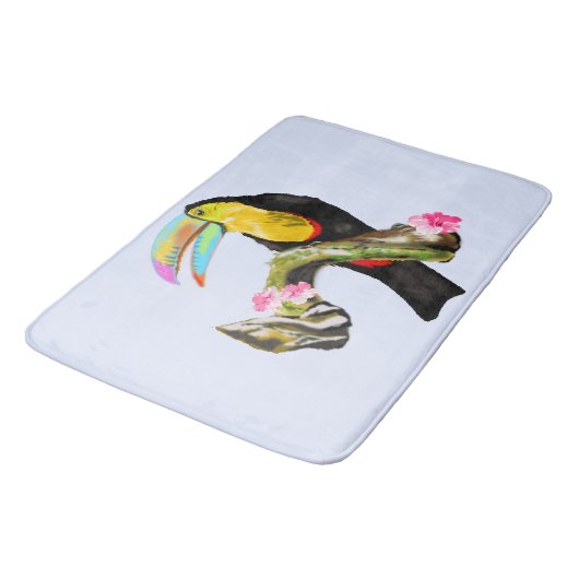 Toucan Bird Bath Mat - Anpassbar Badematte (Schrägansicht)