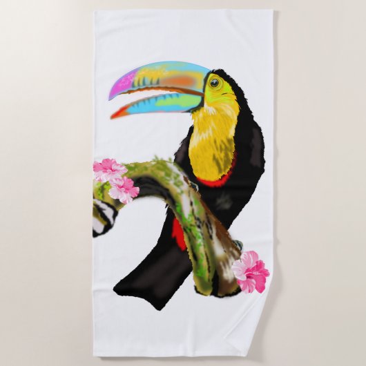 Toucan Bird Beach Handtuch Toco Ihre Farbe (Vorderseite)