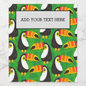 Toucan Bird Beak Green Blätter Tropical Animals Weinetikett (Einzelnes Label)