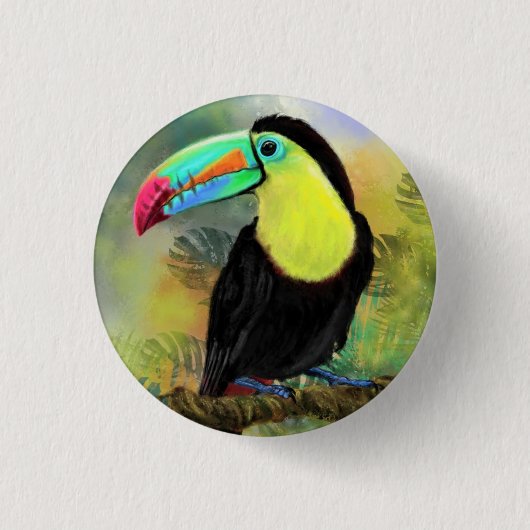 Toucan Bird Button Exotic Tropical Toco (Vorderseite)