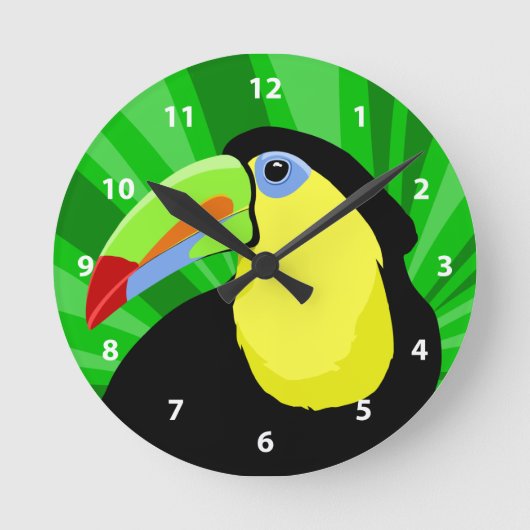 Toucan Bird Clocks Runde Wanduhr (Vorderseite)