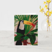 Toucan Bird Exotic Jungle Art Note Card Karte (Gelbe Blume)