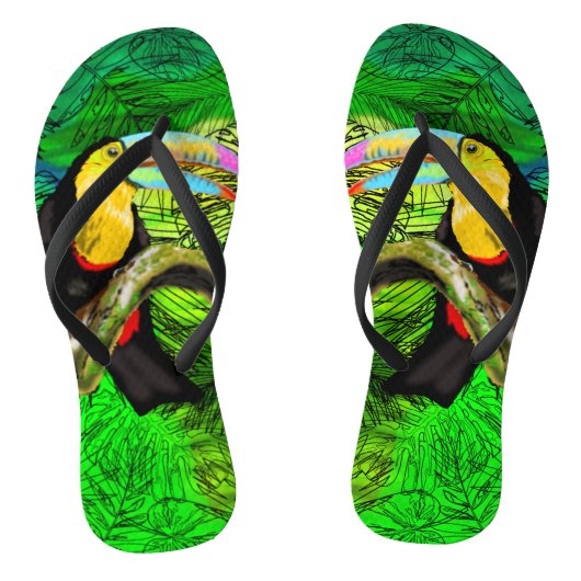 Toucan Bird Flip Flops Toco Badesandalen (Fußbett)