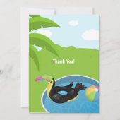 Toucan Bird Floatie Pool Geburtstag Dankeskarte (Vorderseite)