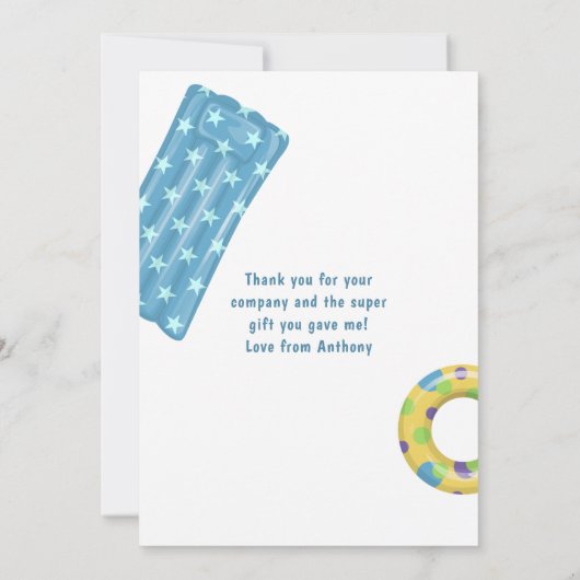 Toucan Bird Floatie Pool Geburtstag Dankeskarte (Rückseite)