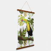 Toucan Bird im Dschungel Wandteppich Mit Holzrahmen (Gewinkelt)