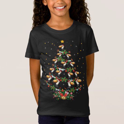 Toucan Bird Lover Xmas Tree Weihnachtsmannmütze To T-Shirt (Vorderseite)