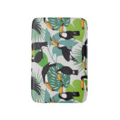 Toucan Bird: Palm Blätter Pattern Badematte (Vorderseite Vertikal)