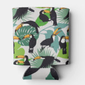 Toucan Bird: Palm Blätter Pattern Dosenkühler (Rückseite)