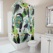 Toucan Bird: Palm Blätter Pattern Duschvorhang (Beispiel)