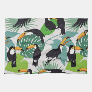 Toucan Bird: Palm Blätter Pattern Geschirrtuch