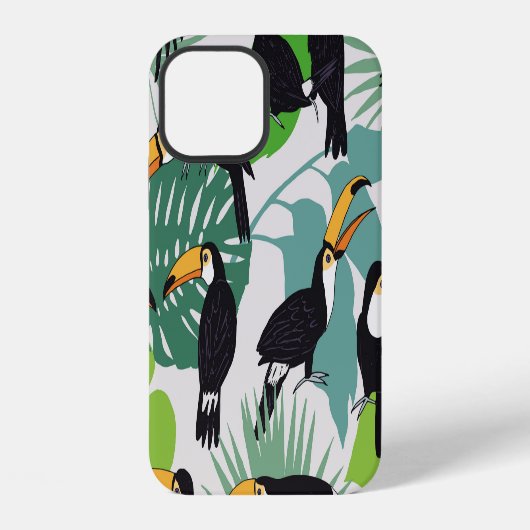 Toucan Bird: Palm Blätter Pattern iPhone Hülle (Rückseite)