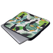 Toucan Bird: Palm Blätter Pattern Laptopschutzhülle (Vorne Knopf)