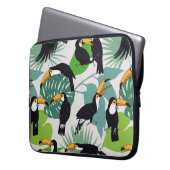 Toucan Bird: Palm Blätter Pattern Laptopschutzhülle (Vorderseite Links)