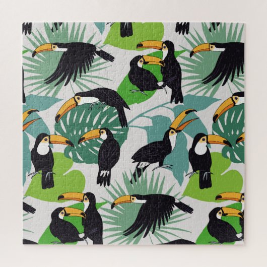 Toucan Bird: Palm Blätter Pattern Puzzle (Vertikal)
