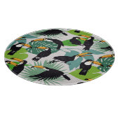 Toucan Bird: Palm Blätter Pattern Schneidebrett (Ecke)