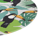 Toucan Bird: Palm Blätter Pattern Schneidebrett (Ecke)