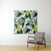 Toucan Bird: Palm Blätter Pattern Wandteppich (Beispiel)
