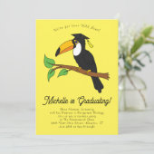 Toucan Bird Rainforest Graduation Party Einladung (Stehend Vorderseite)
