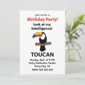 Toucan Bird Tropical Funny Birthday Einladung (Stehend Vorderseite)