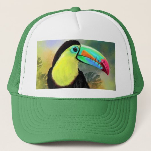 Toucan Bird Trucker Hat Toco Truckerkappe (Vorderseite)