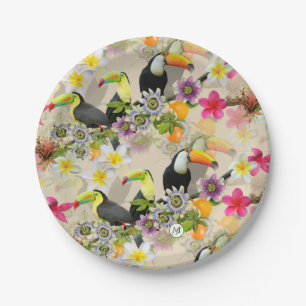 Toucan Birds, Passion Blume, Plumeria Tropical P Pappteller