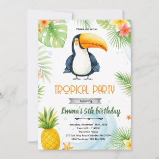 Toucan Birthday Party Invitation Einladung