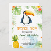 Toucan Birthday Party Invitation Einladung (Vorne/Hinten)