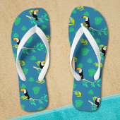 Toucan Blue und Green Tropenwald Badesandalen