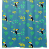 Toucan Blue und Green Tropenwald Duschvorhang (Vorderseite)