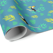 Toucan Blue und Green Tropenwald Geschenkpapier (Rolleneckpunkt)