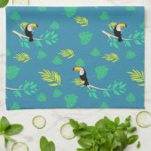 Toucan Blue und Green Tropenwald Geschirrtuch (Gefaltet)