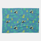 Toucan Blue und Green Tropenwald Geschirrtuch (Horizontal)