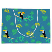 Toucan Blue und Green Tropenwald Große Geschenktüte (Rückseite)