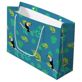Toucan Blue und Green Tropenwald Große Geschenktüte