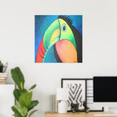 Toucan Childlike Cartoon Painting Poster (Heimbüro)