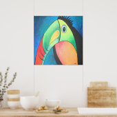 Toucan Childlike Cartoon Painting Poster (Küche)