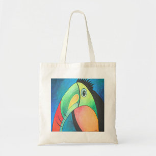 Toucan Childlike Cartoon Painting Tragetasche