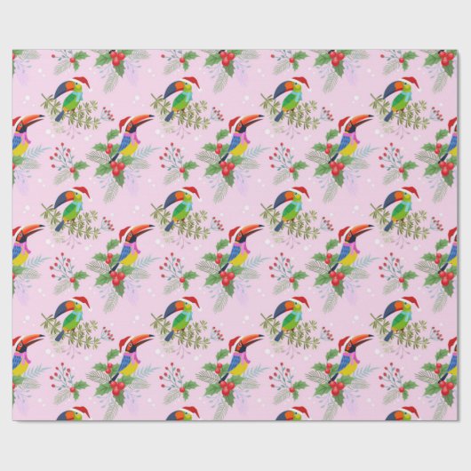 Toucan Christmas Pattern Geschenkpapier (Flach)