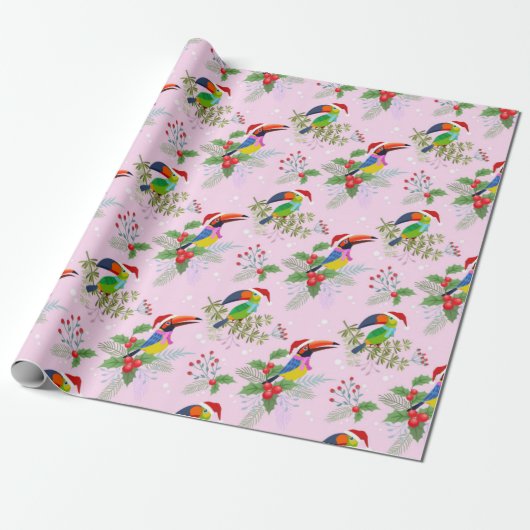 Toucan Christmas Pattern Geschenkpapier (Ungerollt)