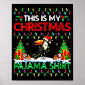 Toucan Christmas Santa Hat Pajama Shirt - Toucan L Poster (Vorne)