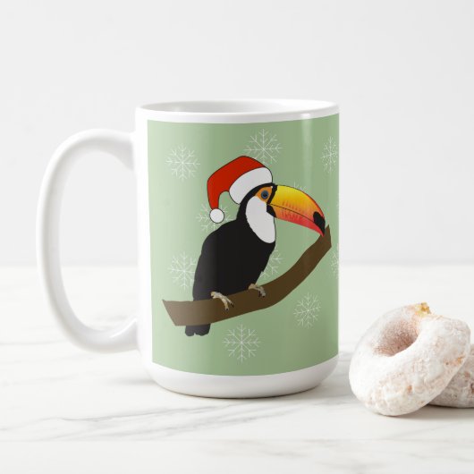 Toucan Christmas Snowflakes Kaffeetasse (Mit Donut)