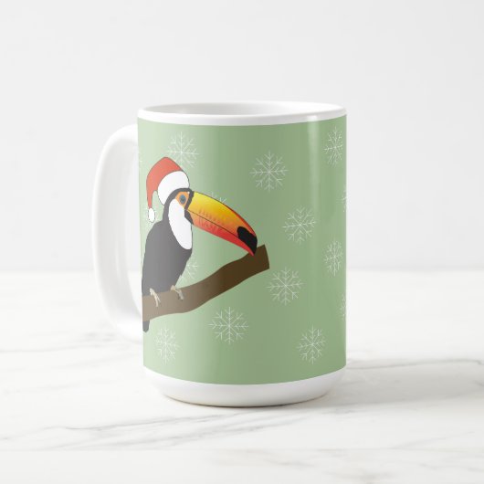 Toucan Christmas Snowflakes Kaffeetasse (Vorderseite Links)