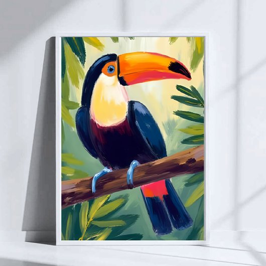 Toucan Colorful Tropical Bird Wasserfarbe Poster