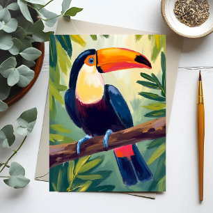 Toucan Colorful Tropical Bird Wasserfarbe Postkarte