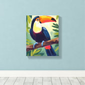 Toucan Colorful Tropical Bird Watercolor Leinwanddruck (Insitu (Holzboden))
